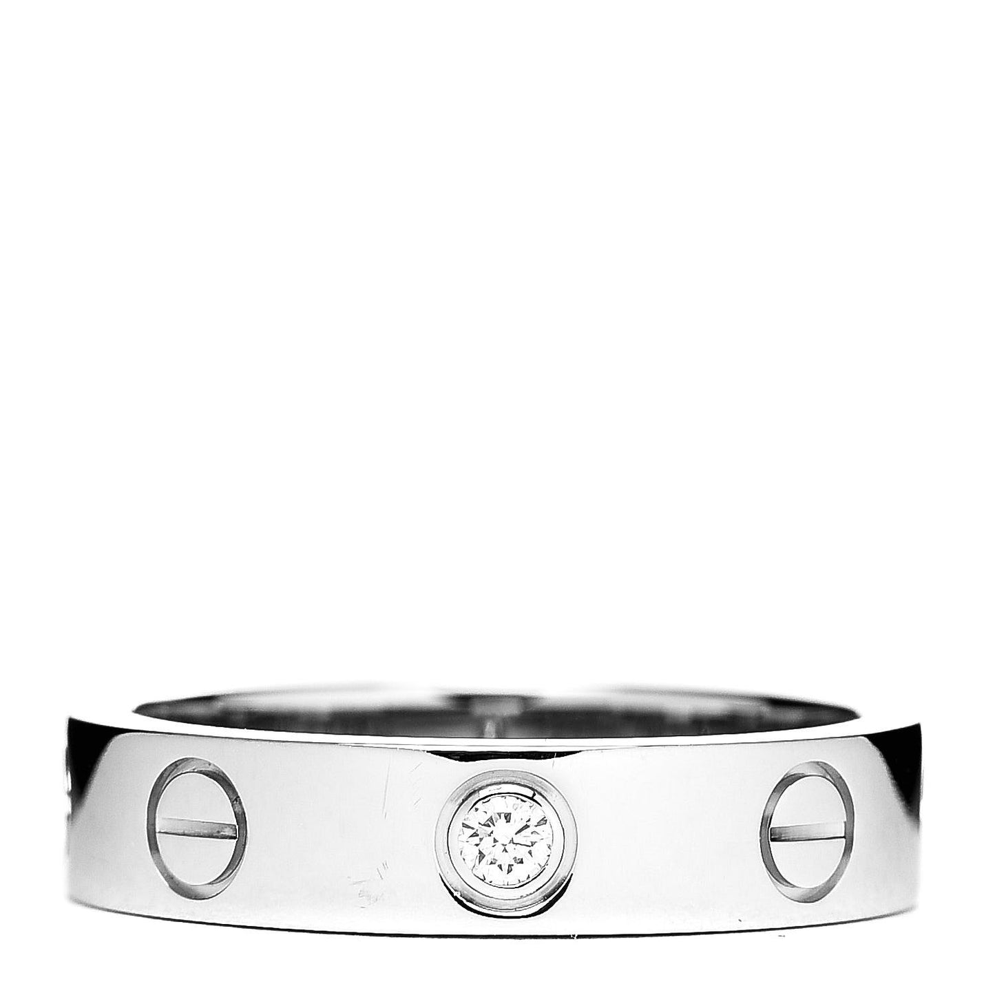 18K White Gold Diamond 4mm LOVE Wedding Band Ring 47 4