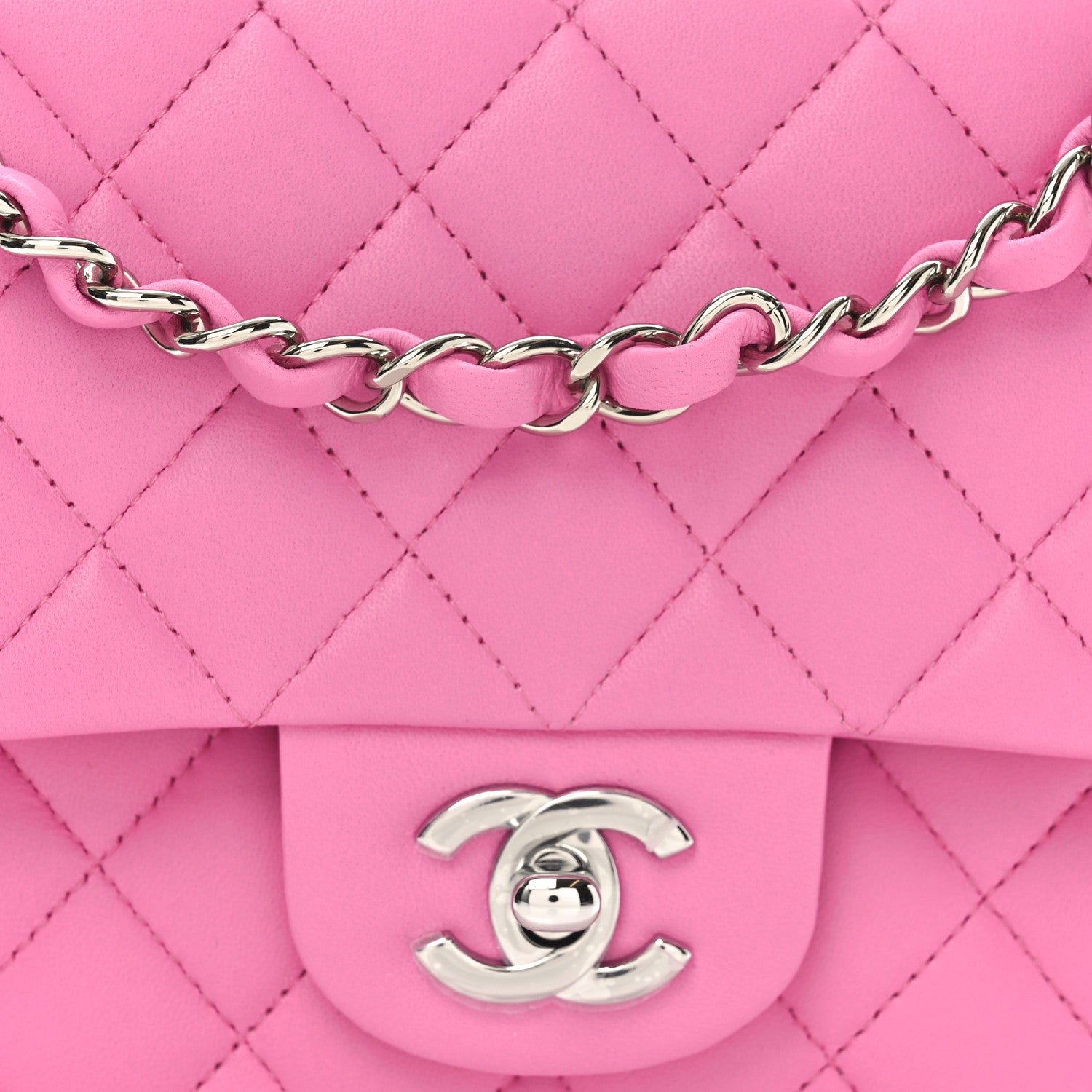 Chanel Lambskin Quilted Medium Double Flap Pink 8 of 11