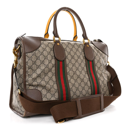 Gucci Soft GG Supreme Monogram Web Large Duffle Bag Beige New Acero Crop 3 of 10