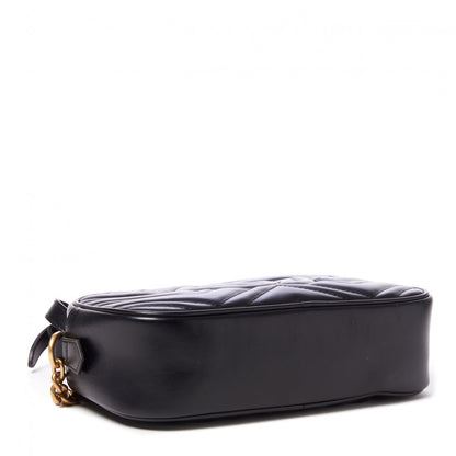 Gucci Calfskin Matelasse Small GG Marmont Chain Shoulder Bag Black 3 of 8