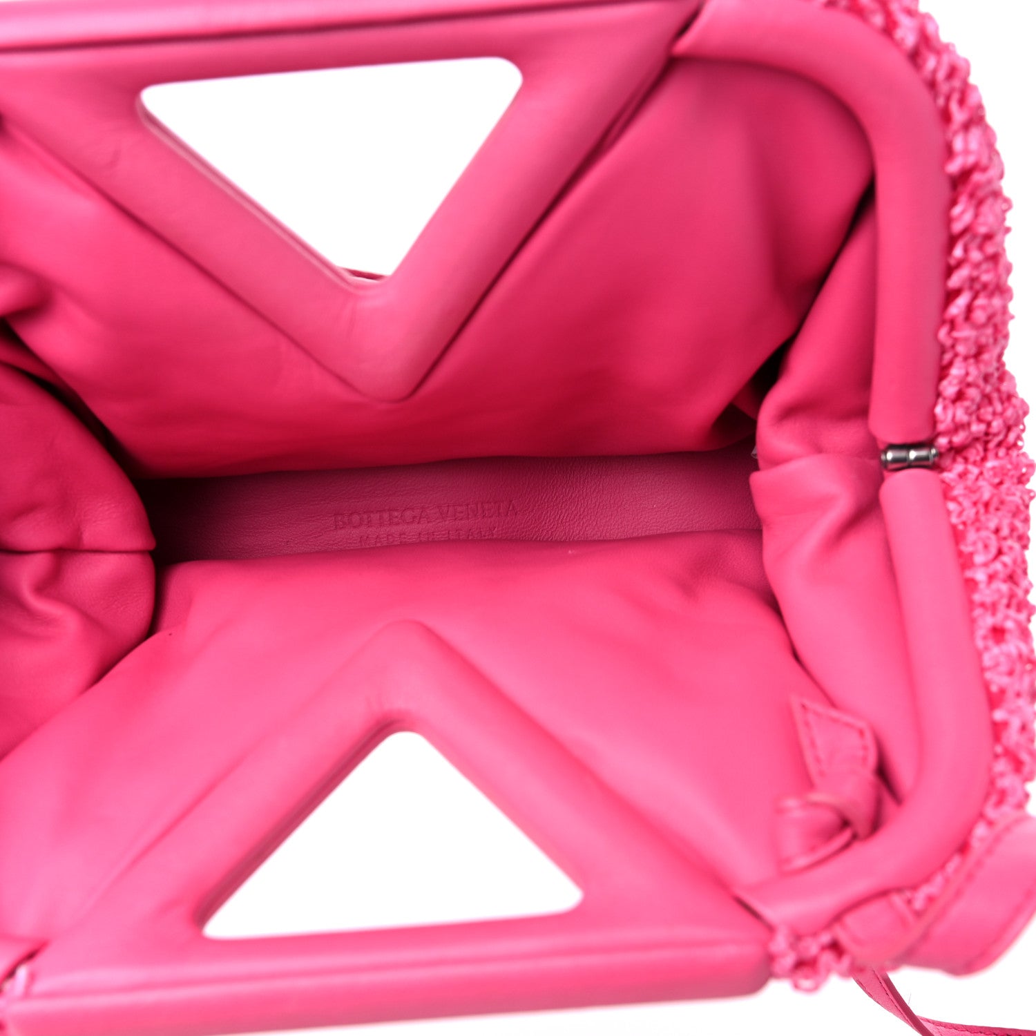 Bottega Veneta Boucle Curly Raffia The Point Triangle Bag Pink 5 of 10