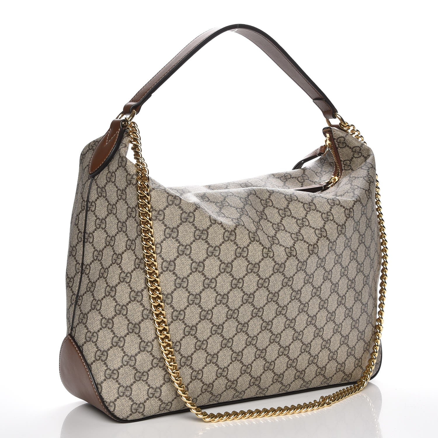 Gucci GG Supreme Monogram Large Linea A Hobo Light Brown 4 of 8