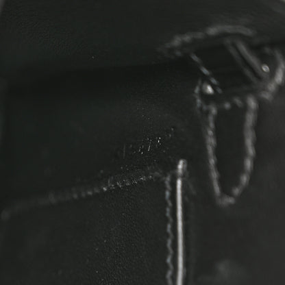 Hermes Madame Calfskin Matte Alligator Mini Kelly Sellier Touch 20 Black 7 of 14