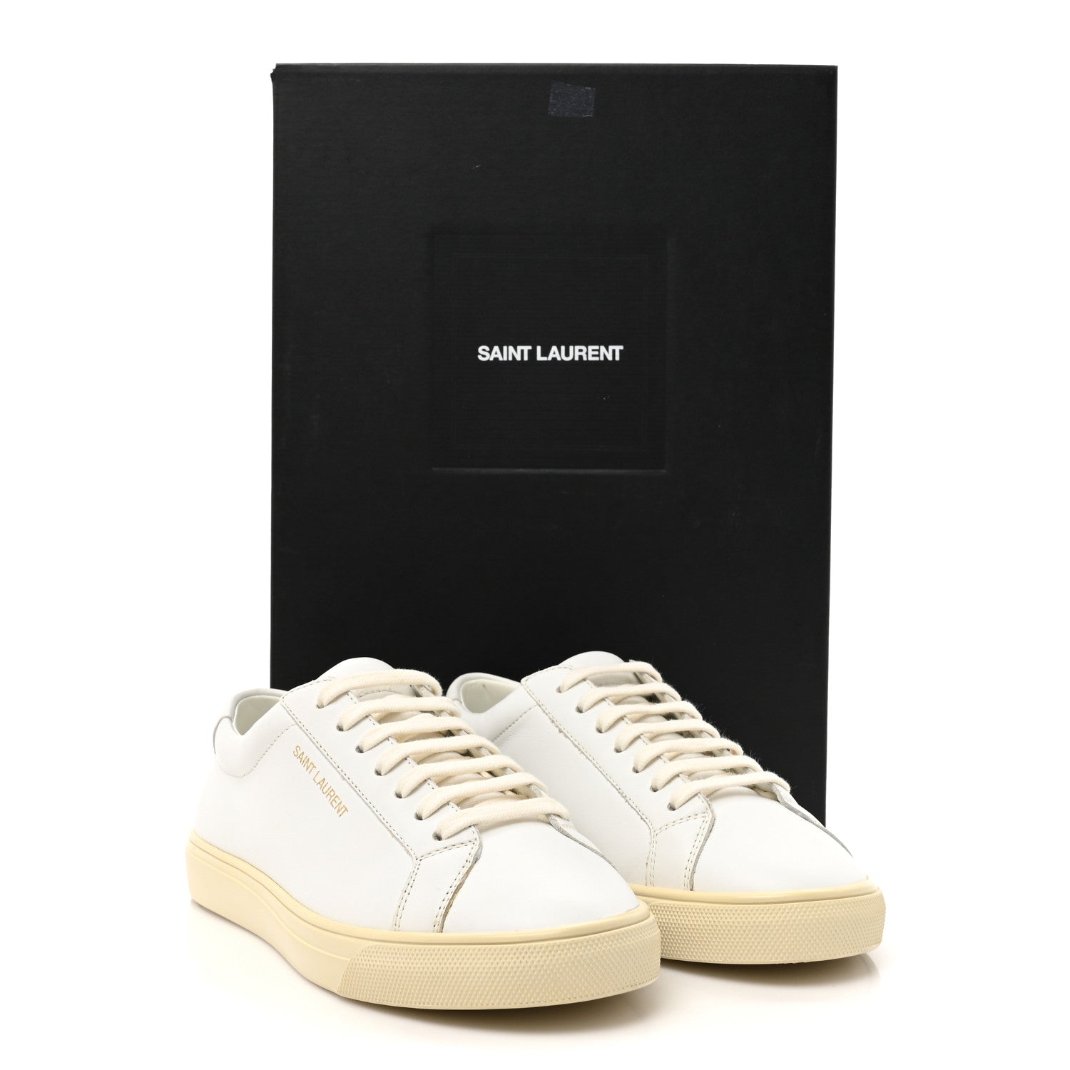 Saint Laurent Calfskin Andy Low Top Sneakers 35 Blanc Optique 10 of 10