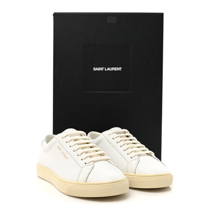 Saint Laurent Calfskin Andy Low Top Sneakers 35 Blanc Optique 10 of 10