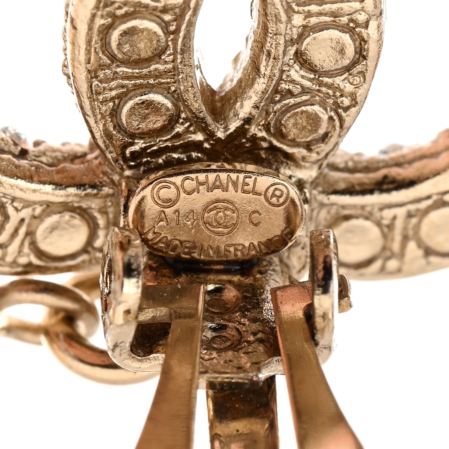 Chanel Pearl CC Drop Clip On Earrings Gold 3 of 4