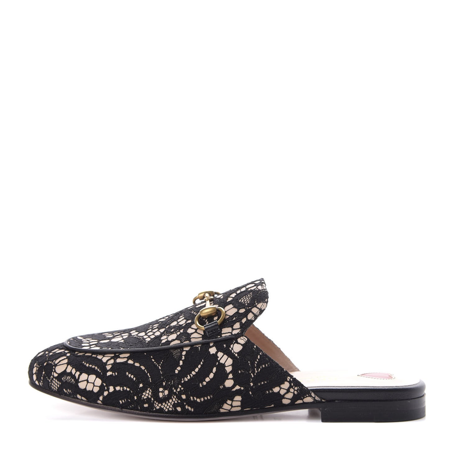 Lace Malaga Kid Womens Princetown Slippers 36 Black Skin Rose