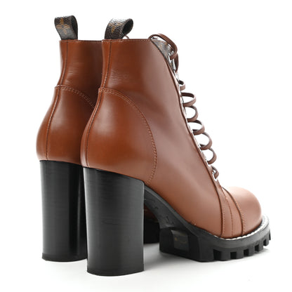 Louis Vuitton Calfskin Monogram Star Trail Ankle Boots 39 Cognac 4 of 8