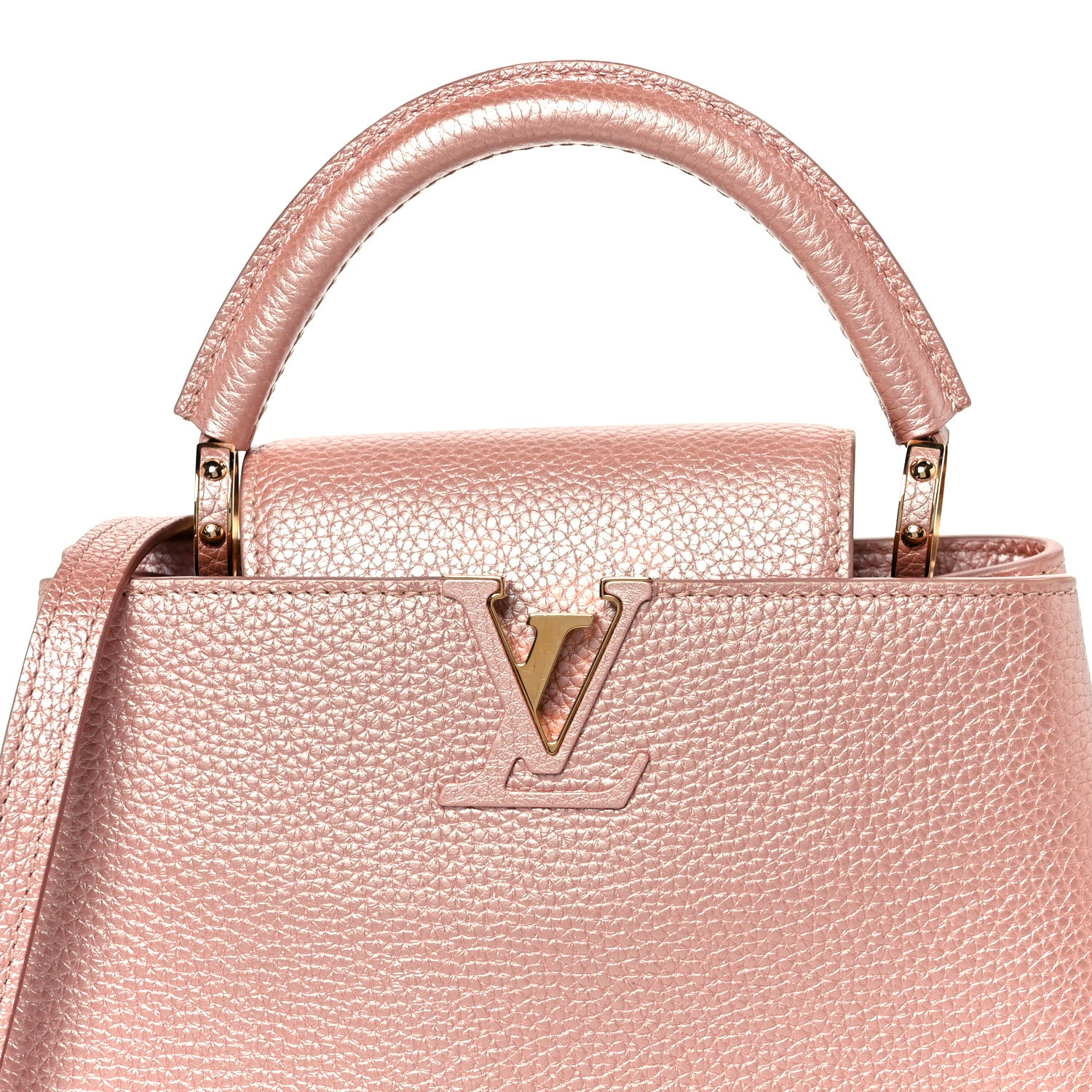 Louis Vuitton Metallic Taurillon Capucines BB Pearly Pink 7 of 9