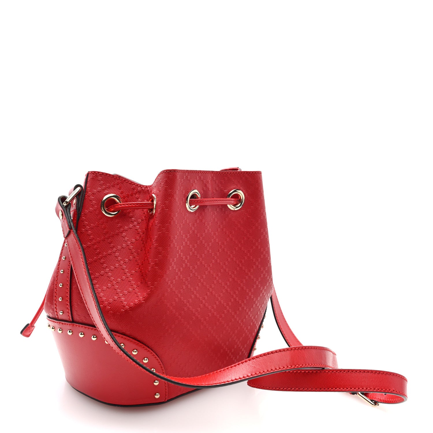 Gucci Hilary Lux GG Monogram Embossed Studded Small Bucket Bag Tobasco 3 of 10