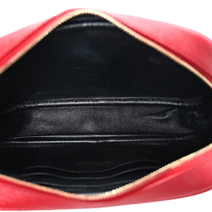 Saint Laurent Grain De Poudre Matelasse Monogram Mini Lou Camera Bag Opyum Red 5 of 12