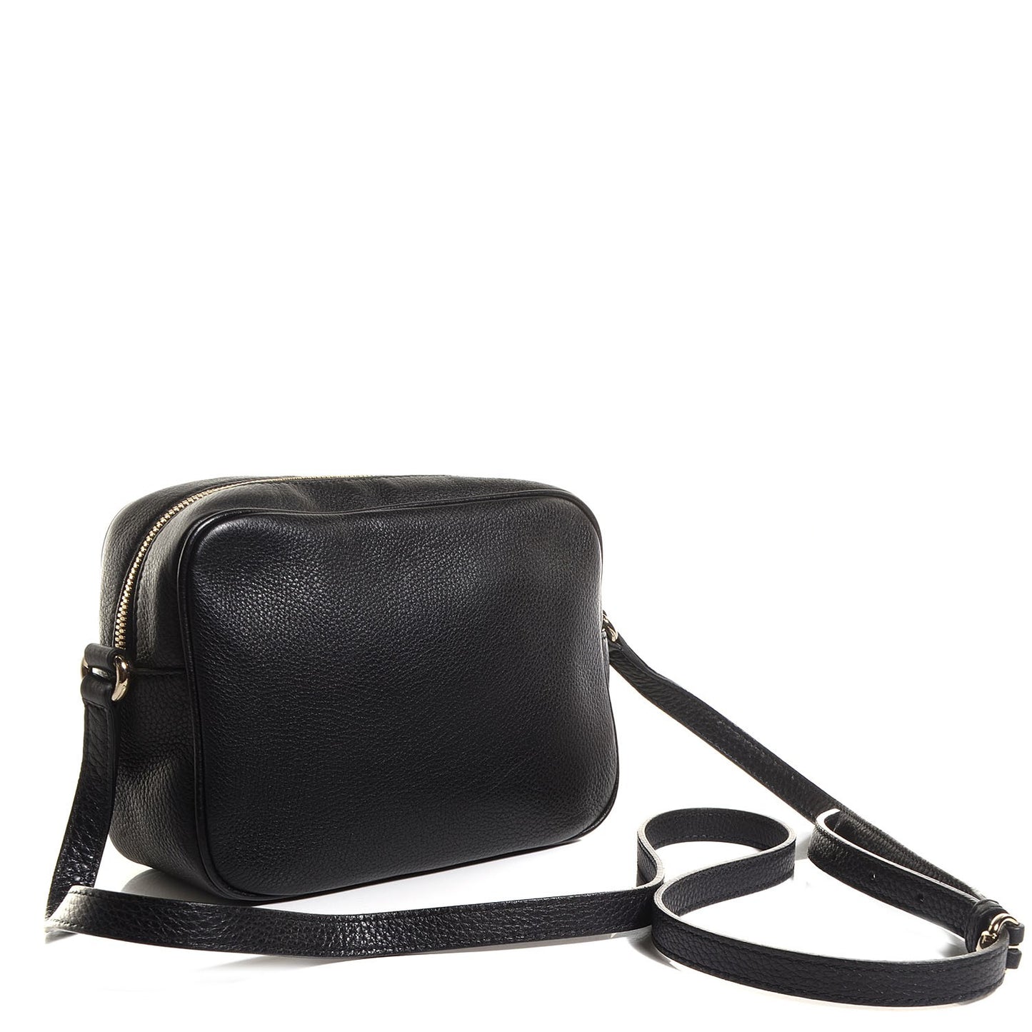 Pebbled Calfskin Small Soho Disco Bag Black