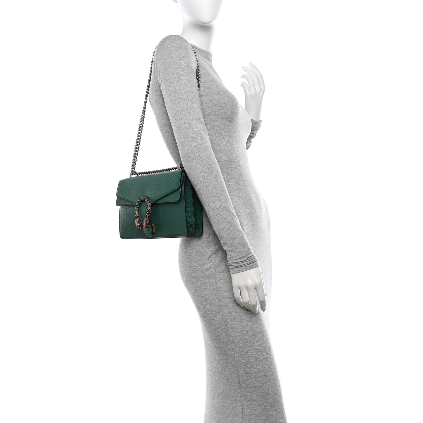 Pebbled Calfskin Small Dionysus Shoulder Bag Emerald