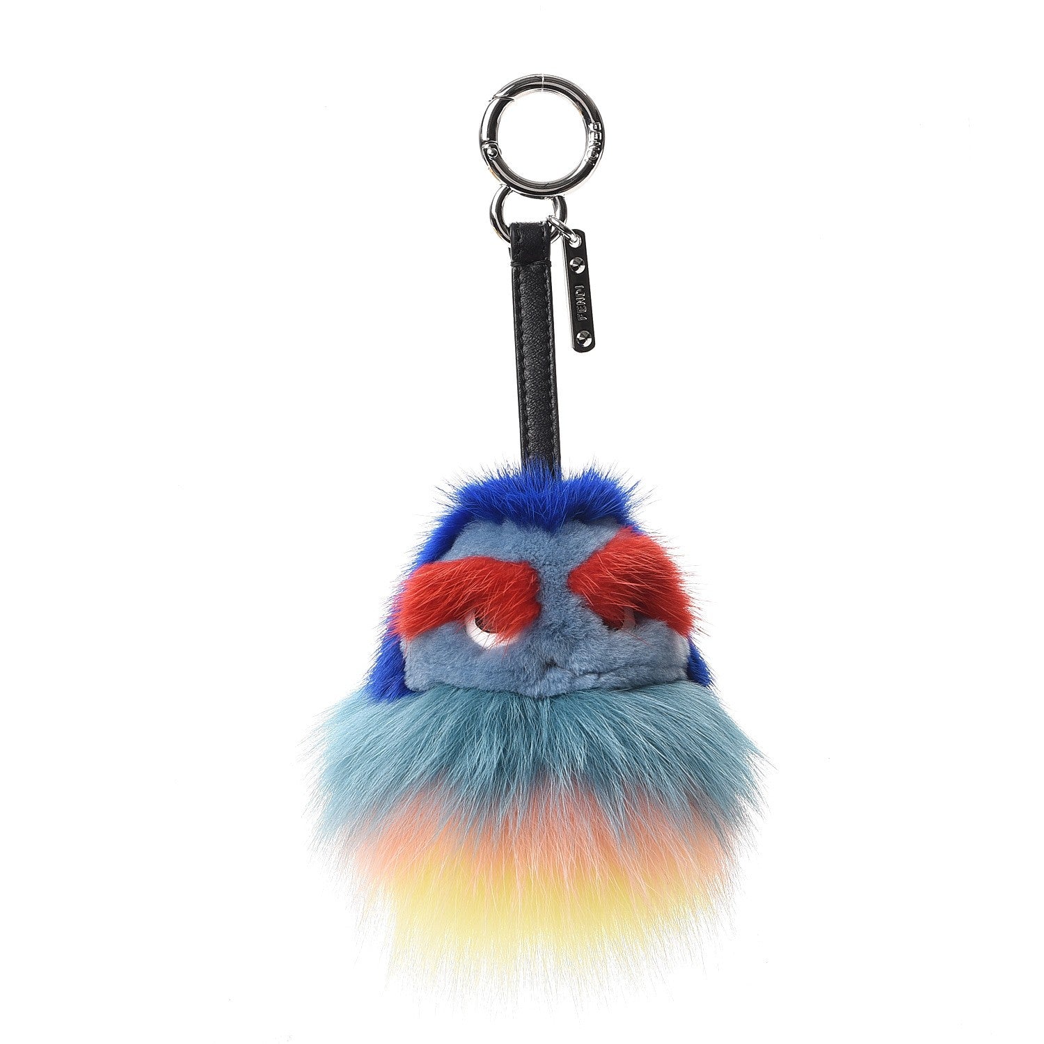 Fendi Mink Fox Fur Kid Monster Bag Bug Charm Blue Multicolor 1 of 5