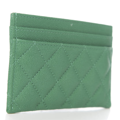 Chanel Caviar Quilted Boy Card Holder Green 2 of 9