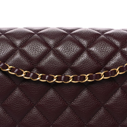 Chanel Grained Calfskin Quilted XXL Travel Flap Bag Burgundy 8 of 10