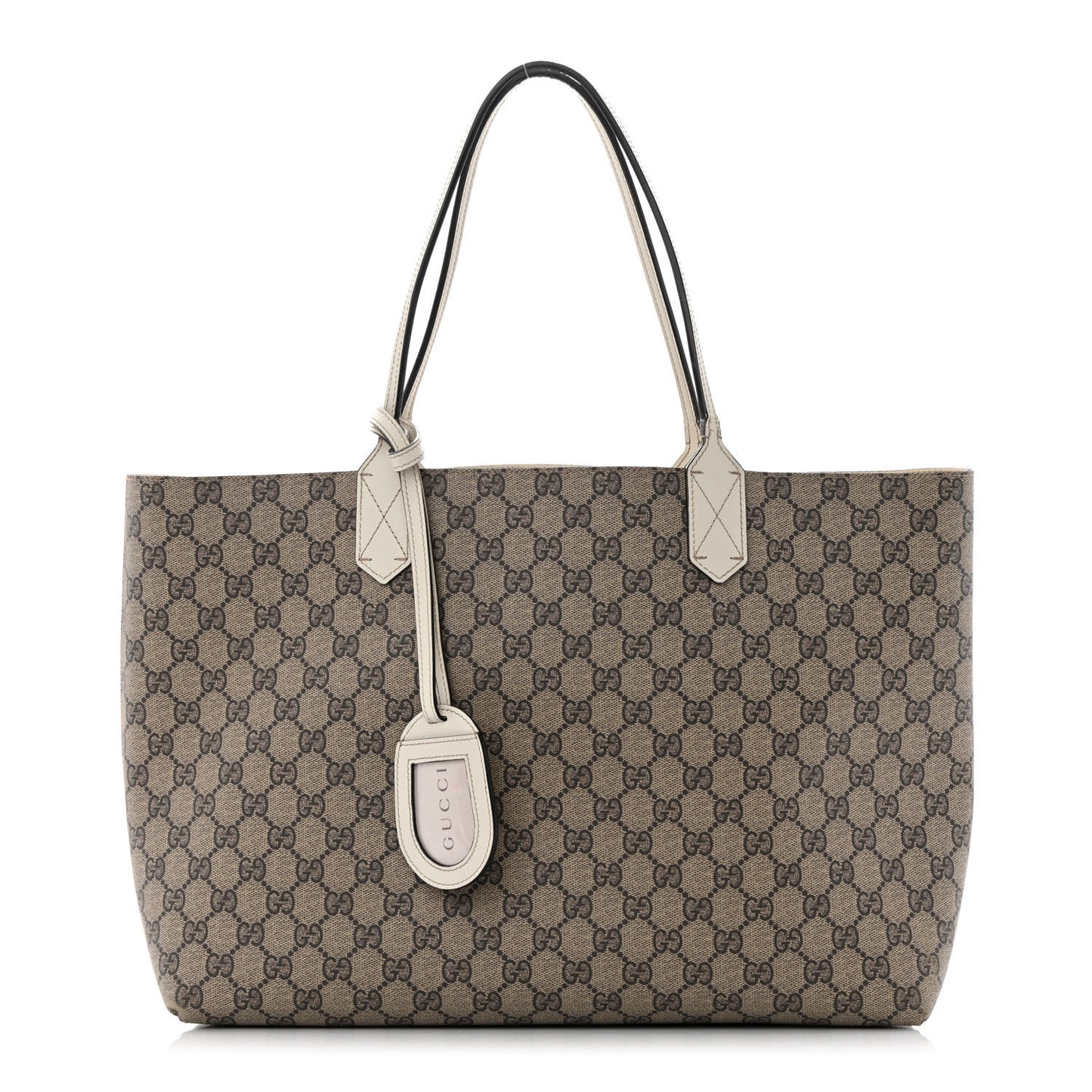 GG Supreme Monogram Medium Reversible Tote Beige White