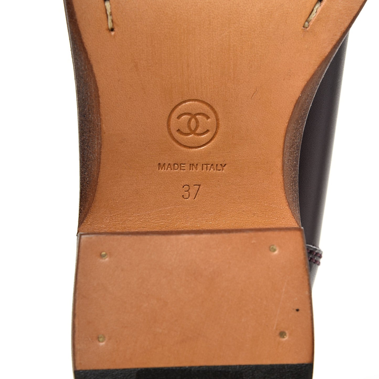 Calfskin CC Short Boots 37 Burgundy