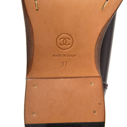 Chanel Calfskin CC Short Boots 37 Burgundy 6 of 11