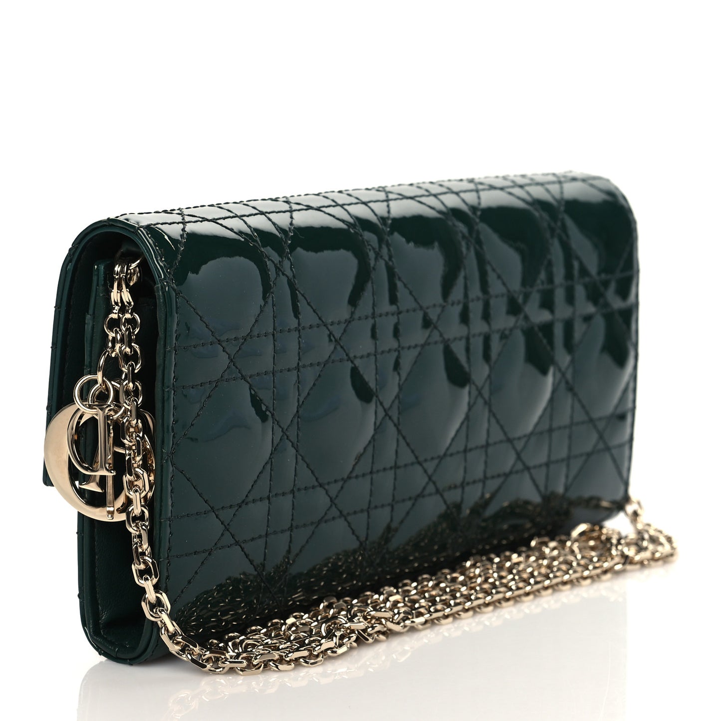 Patent Cannage Rendez-vous Chain Wallet Dark Green