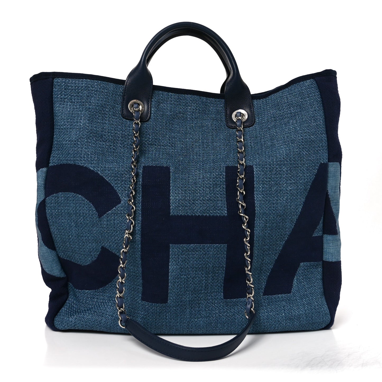Canvas Large Shopping Tote Dark Blue