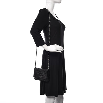 Chanel Lambskin Quilted Wallet On Chain WOC Black 2 of 11
