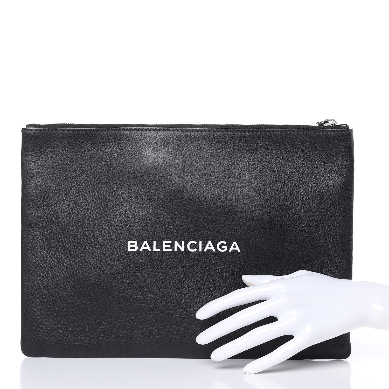 Balenciaga Calfskin Logo Everyday Second Bag Black White 2 of 12