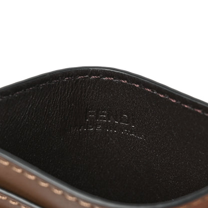 Fendi Vitello Soft Bi-Color FF 1974 Embossed Card Holder Maya Black 6 of 7