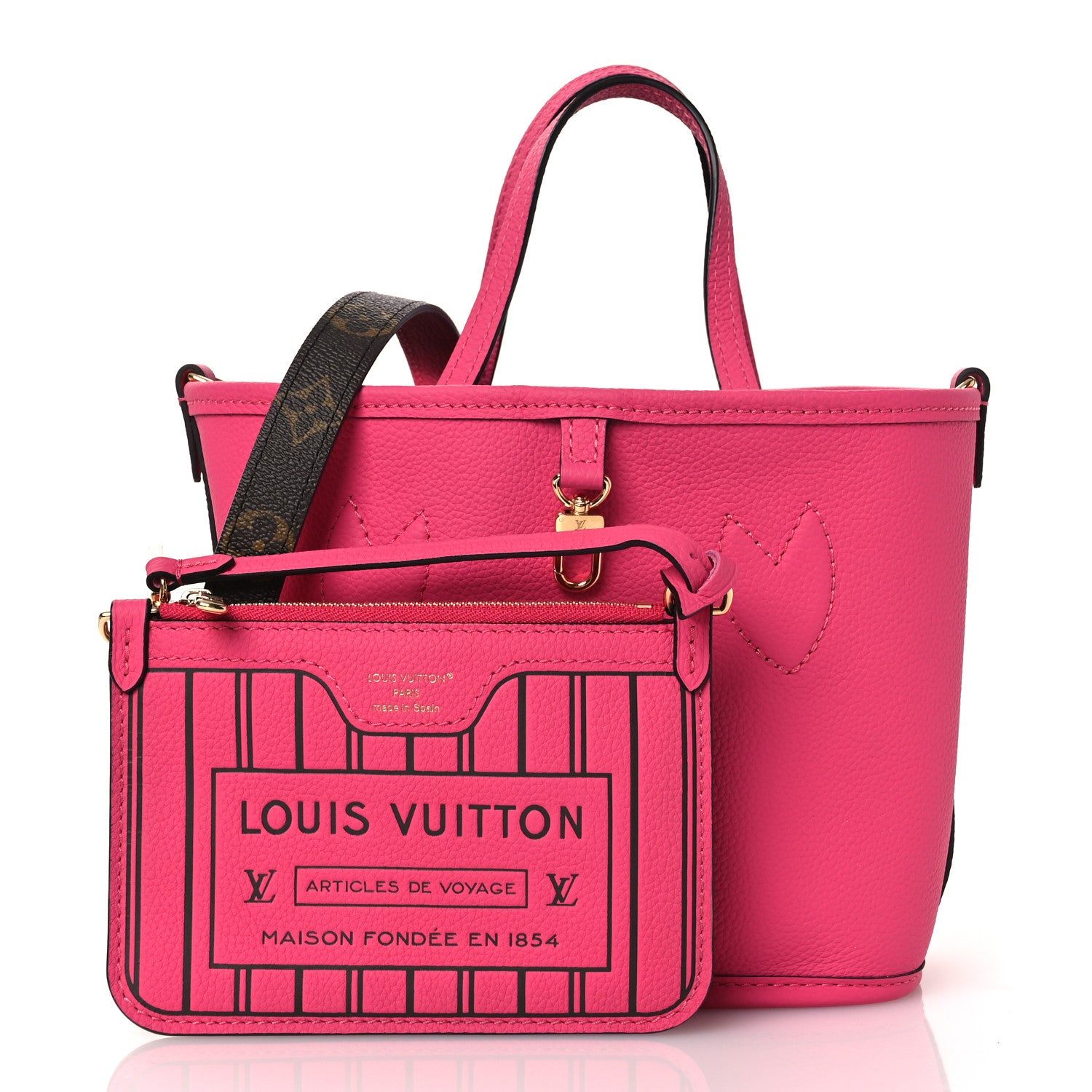 Louis Vuitton Monogram Neverfull Inside Out Bandouliere BB Rose Pondichery 5 of 20