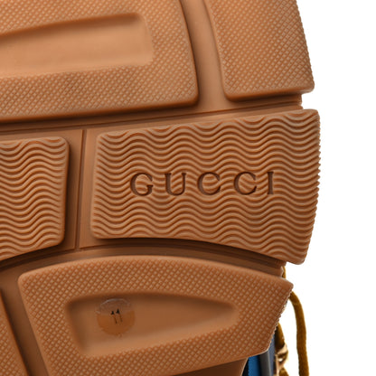 Gucci X SEGA Nylon Suede Calfskin Mens Flashtrek Sneakers 11 Bright Splash Poppy Marine Blue 7 of 11