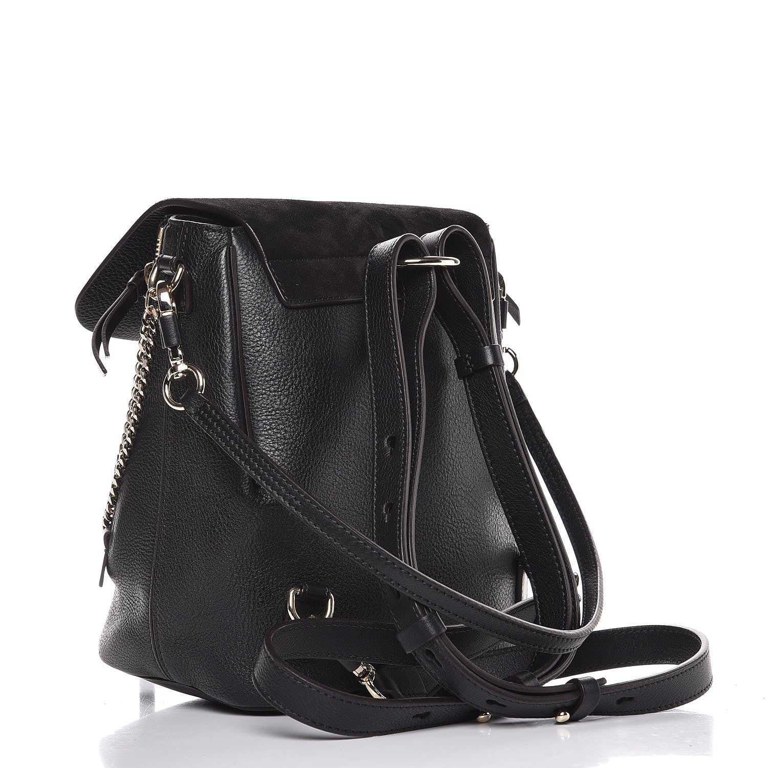 Chloe Suede Calfskin Small Faye Backpack Black 3 of 7