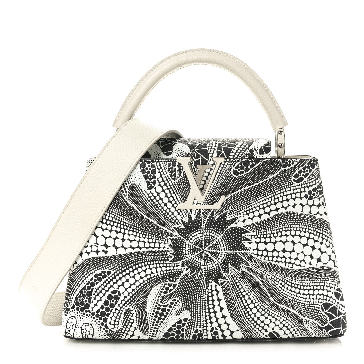 LV X YK Taurillon Psychedelic Capucines MM Black White