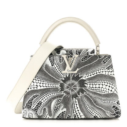 Louis Vuitton LV X YK Taurillon Psychedelic Capucines MM Black White 1 of 9