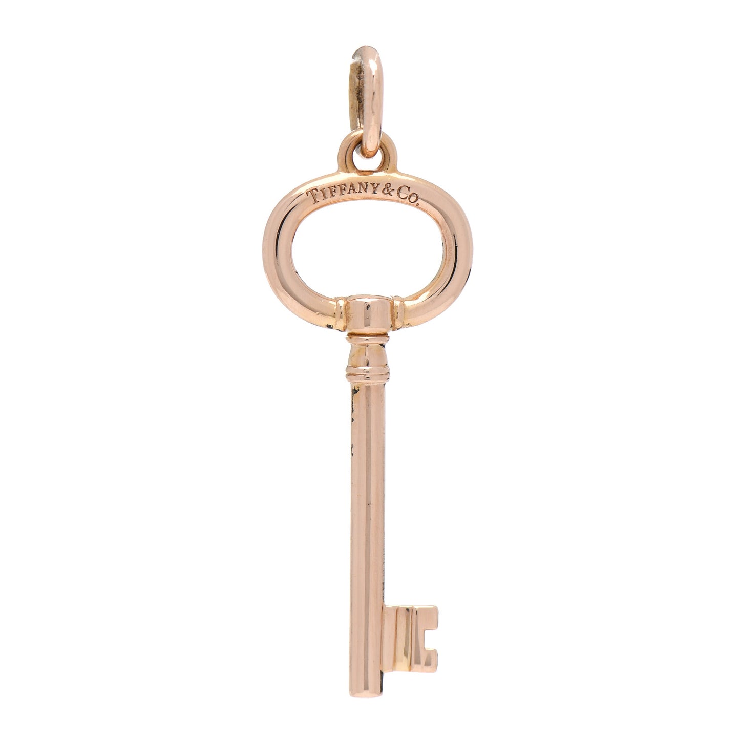 18K Rose Gold Small Oval Key Pendant