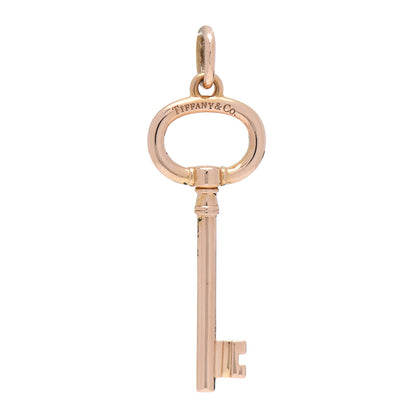 Tiffany 18K Rose Gold Small Oval Key Pendant 1 of 4