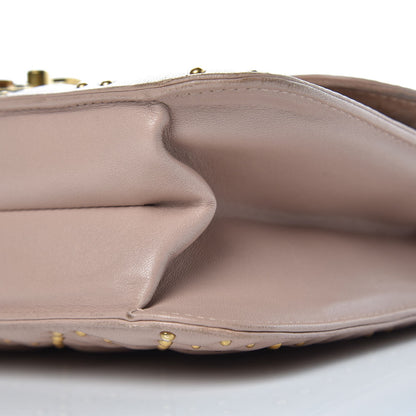 Christian Dior Lambskin Cannage Studded Large Dioraddict Flap Bag Nude 10 of 10