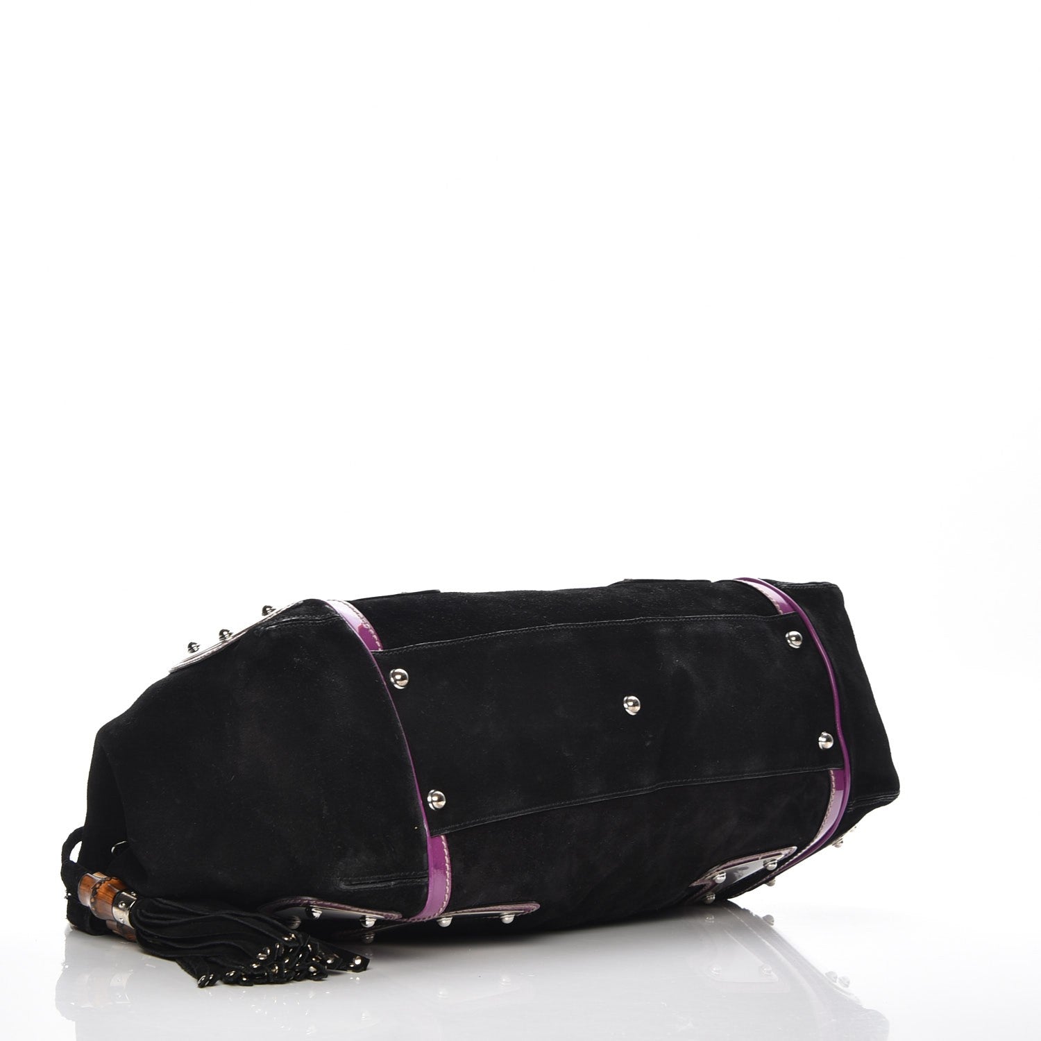 Gucci Suede Race Medium Top Handle Tote Black 4 of 10