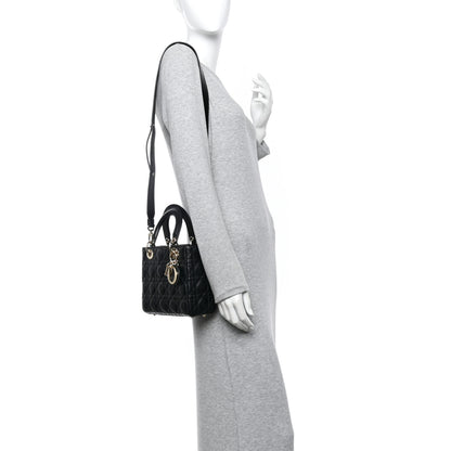 Christian Dior Lambskin Cannage Small My ABCDior Lady Dior Black 2 of 14