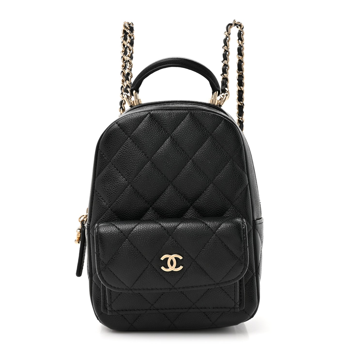 Caviar Quilted CC Mini Classic Backpack Black