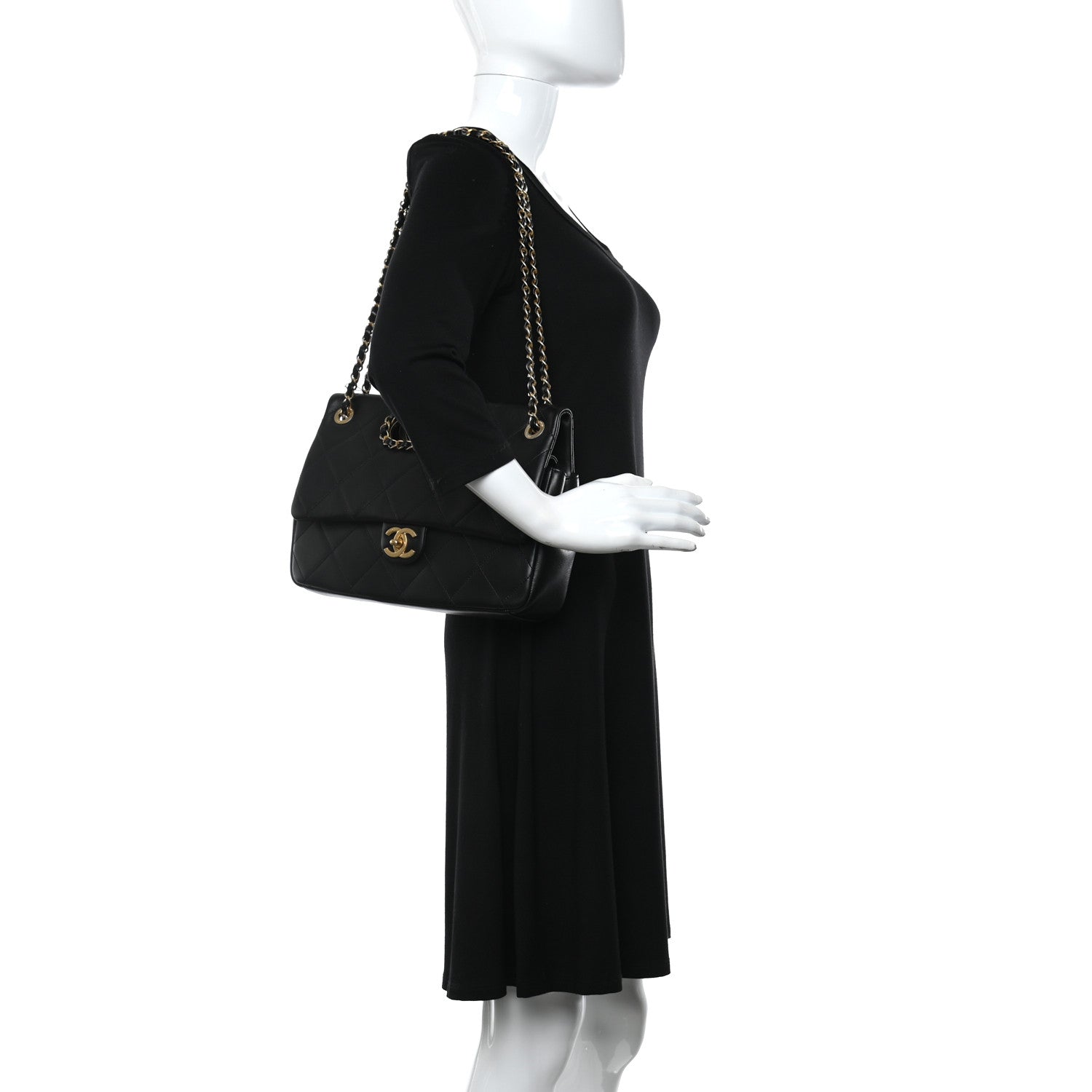 Chanel Lambskin A Real Catch Flap Bag Black 2 of 11
