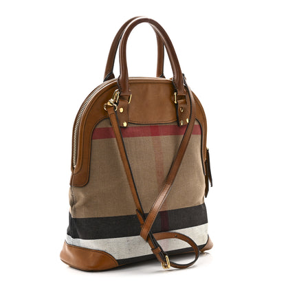 Burberry Canvas Mega Check Calfskin Medium Bloomsbury Saddle Brown 3 of 10