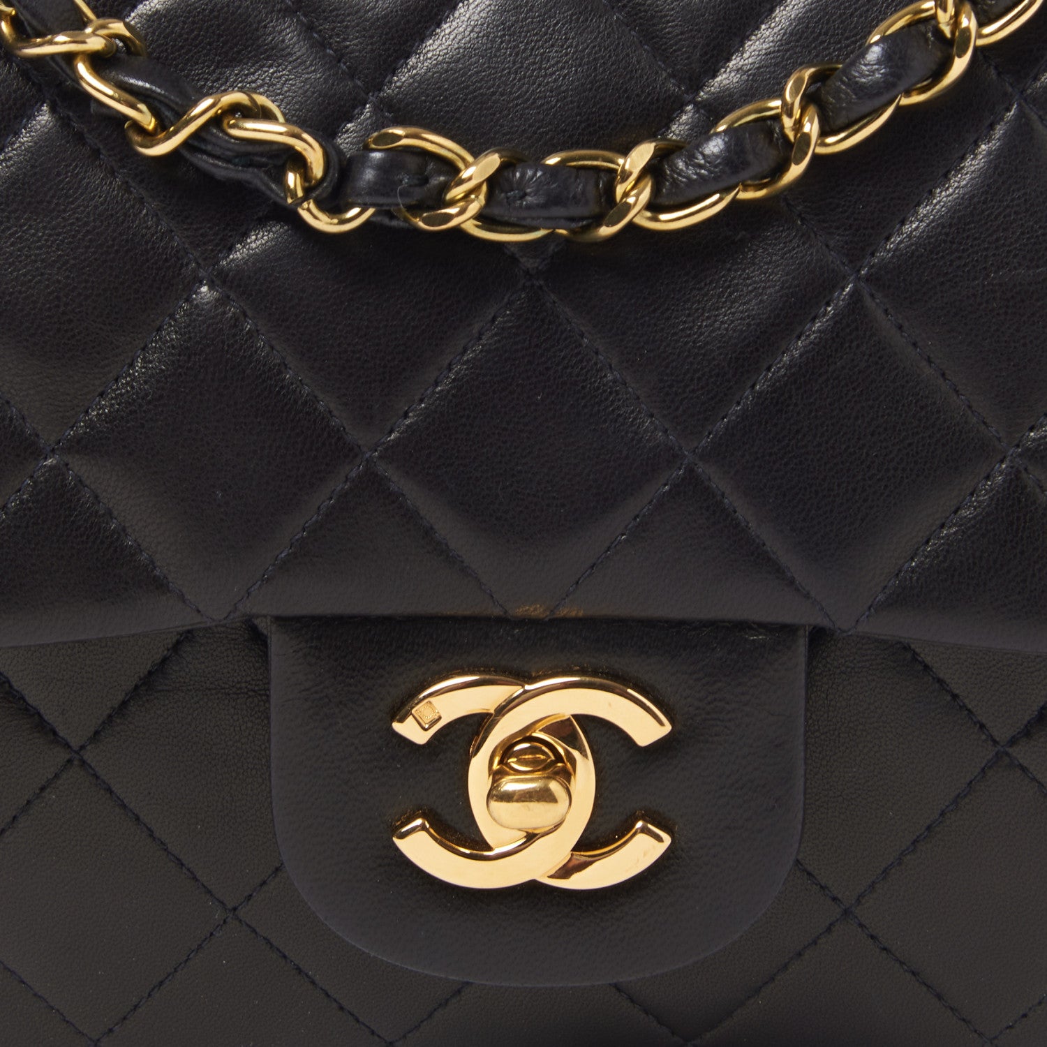 Chanel Lambskin Quilted Medium Double Flap Black 7 of 9