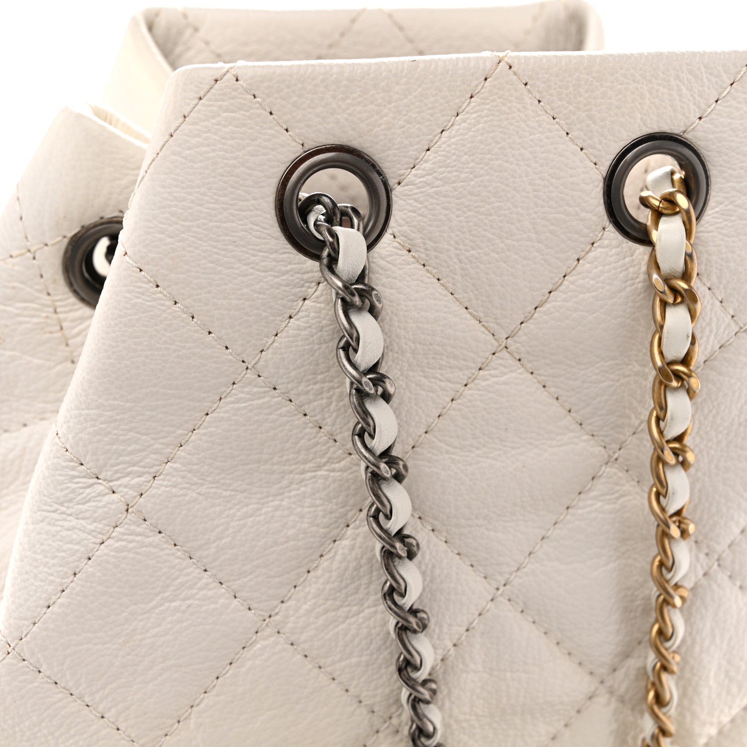 Chanel Patent Goatskin Quilted Small Gabrielle Backpack White 11 of 12