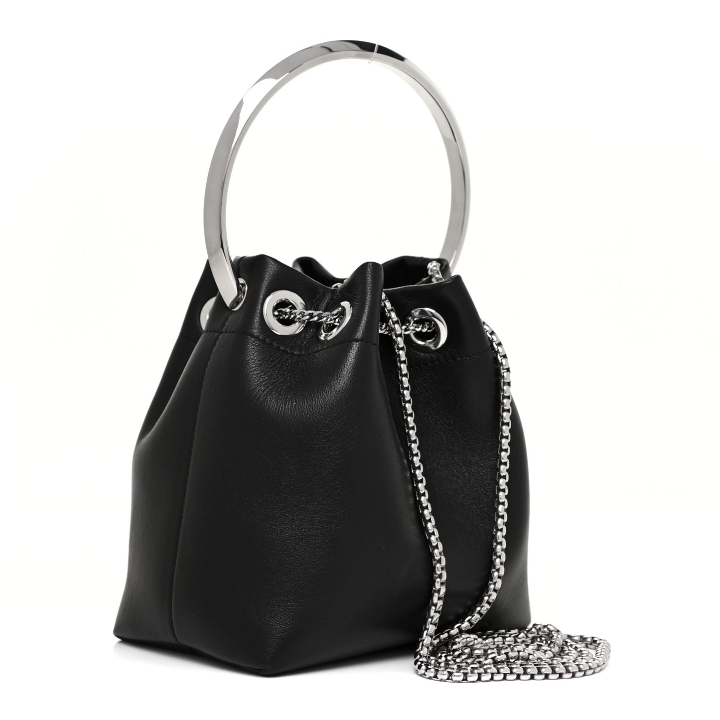 Calfskin Bon Bon Bag Bucket Bag Black