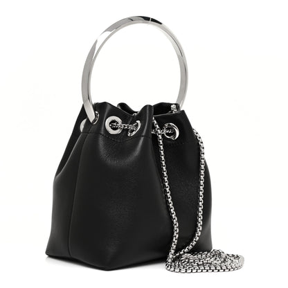 Jimmy Choo Calfskin Bon Bon Bag Bucket Bag Black 3 of 13