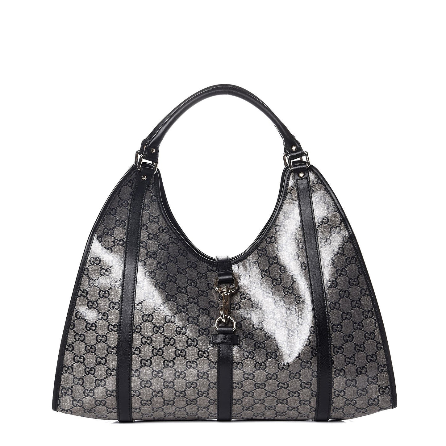Crystal Monogram Large Joy Shoulder Bag Black