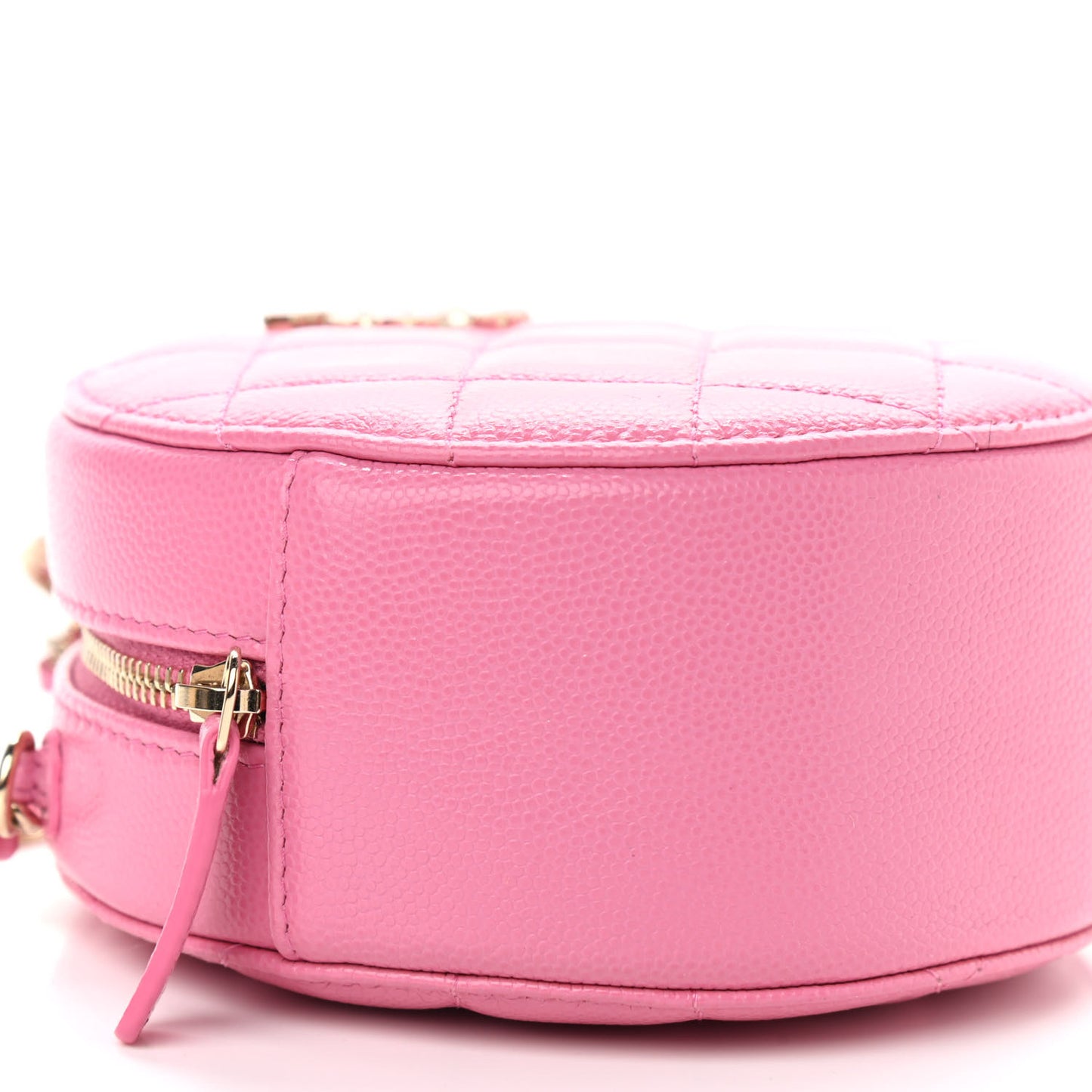 Caviar Quilted Gripoix CC Round Clutch With Chain Pink
