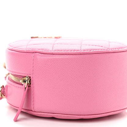 Chanel Caviar Quilted Gripoix CC Round Clutch With Chain Pink 8 of 9