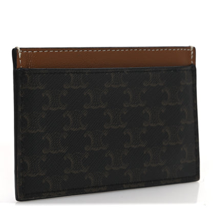 Celine Triomphe Canvas Card Holder Tan 3 of 6