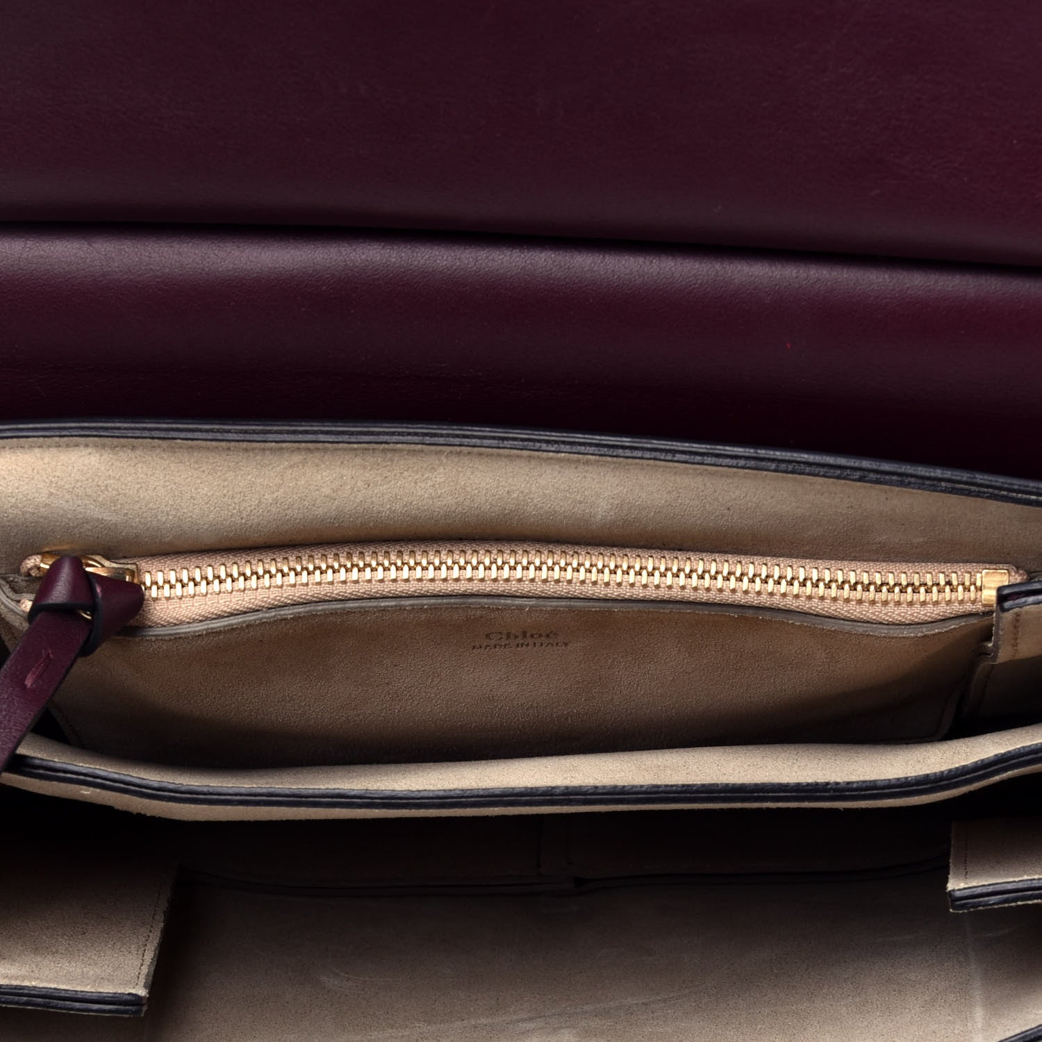 Chloe Calfskin Suede Medium Faye Shoulder Bag Plum Purple 5 of 9